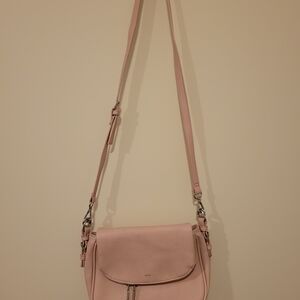New Women's Colab Vegan Leather Crossbody Light Pink Handbag